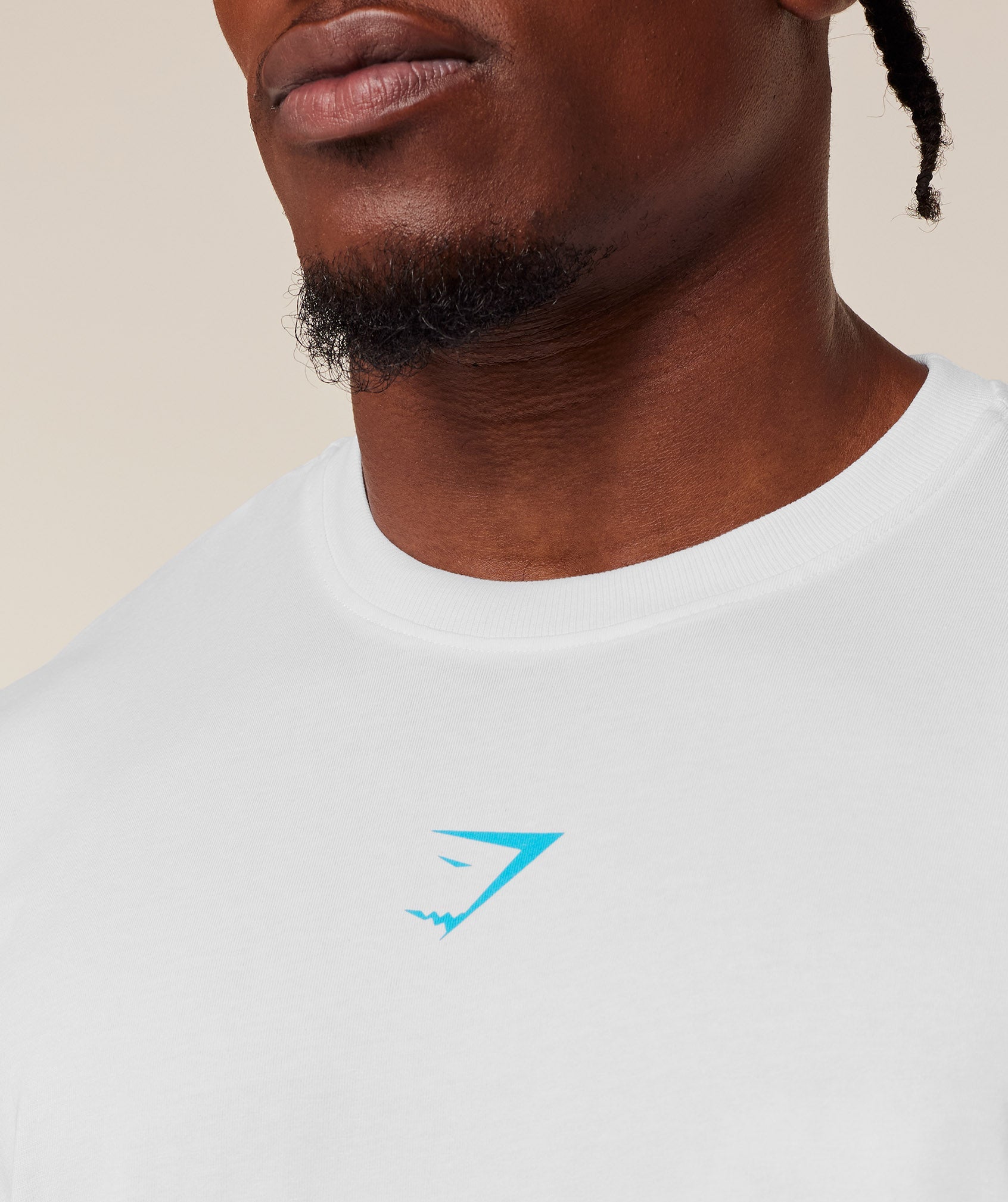 Gymshark Oversized Training Tee – White/Blue
