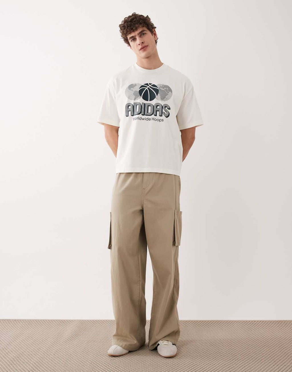 Adidas Worldwide Hoops Oversized Tee – Off White