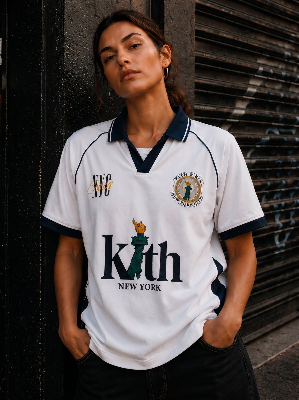 Kith NYC White Heritage Oversized Polo Jersey