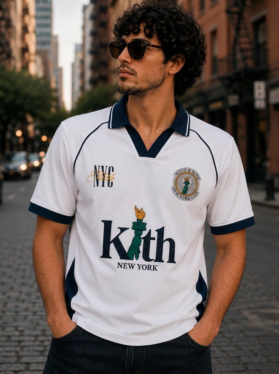 Kith NYC White Heritage Oversized Polo Jersey