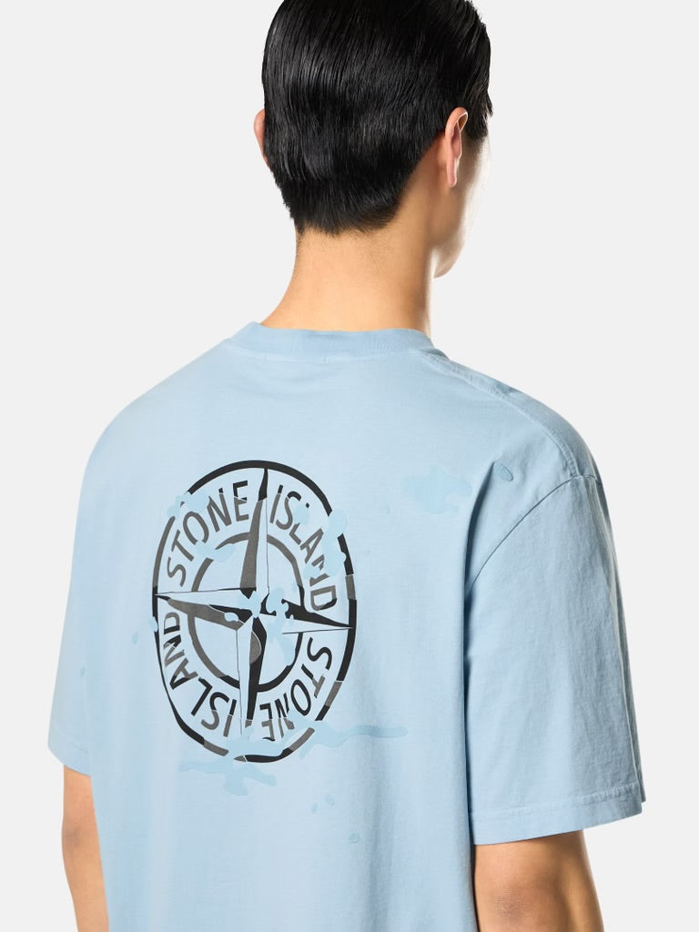 Stone Compass Fade Oversized T-Shirt – Ice Blue
