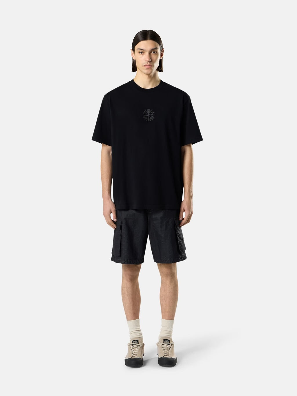 Stone Shadow Compass Oversized T-Shirt – Black