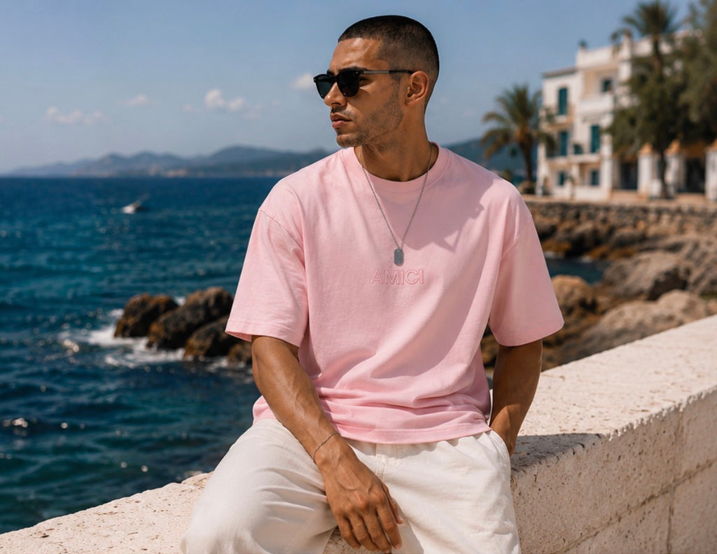AMICI Baby Pink Oversized Tee – Summer Essentials Collection