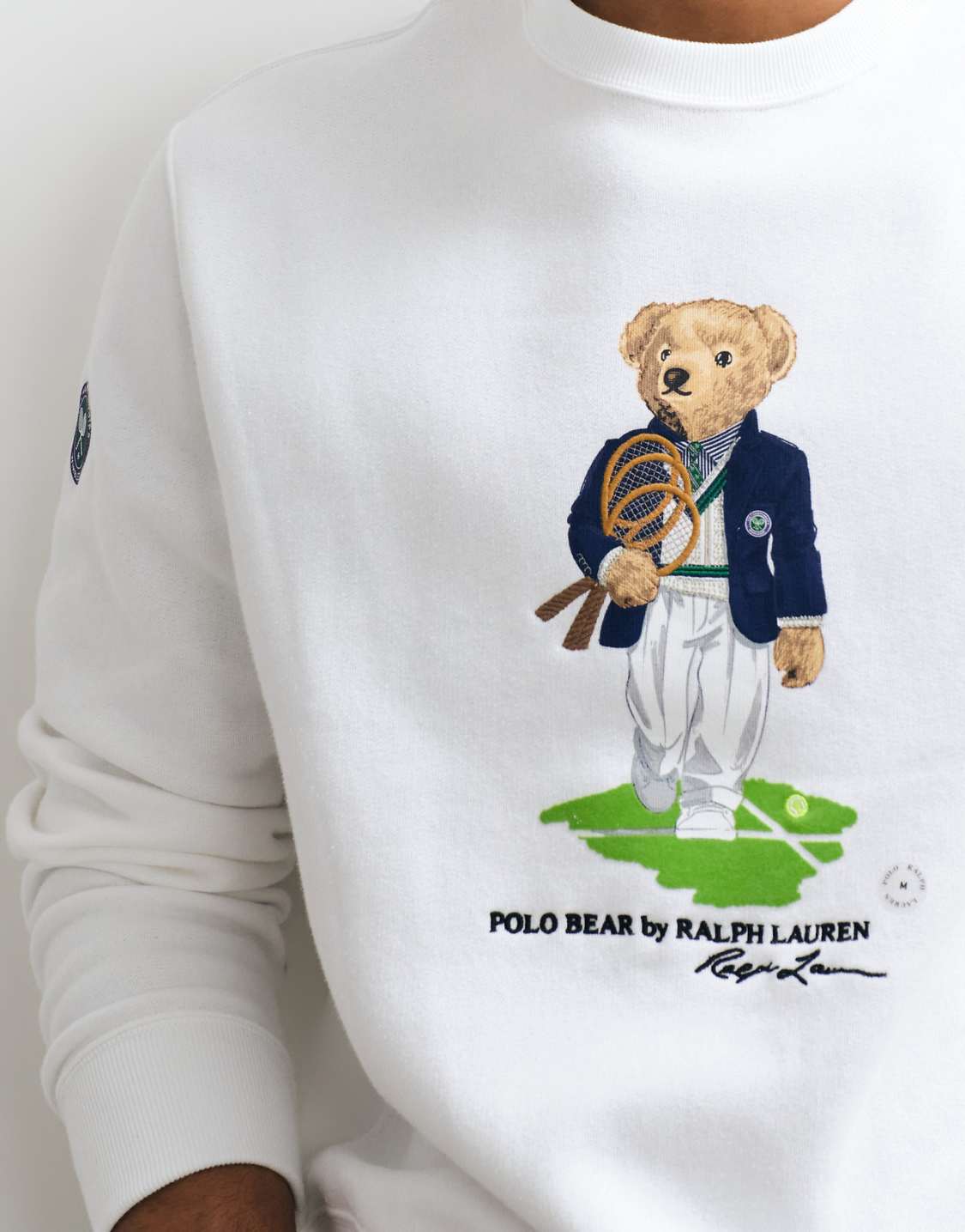 Polo Ralph Lauren White Polo Bear Graphic Crewneck Sweatshirt