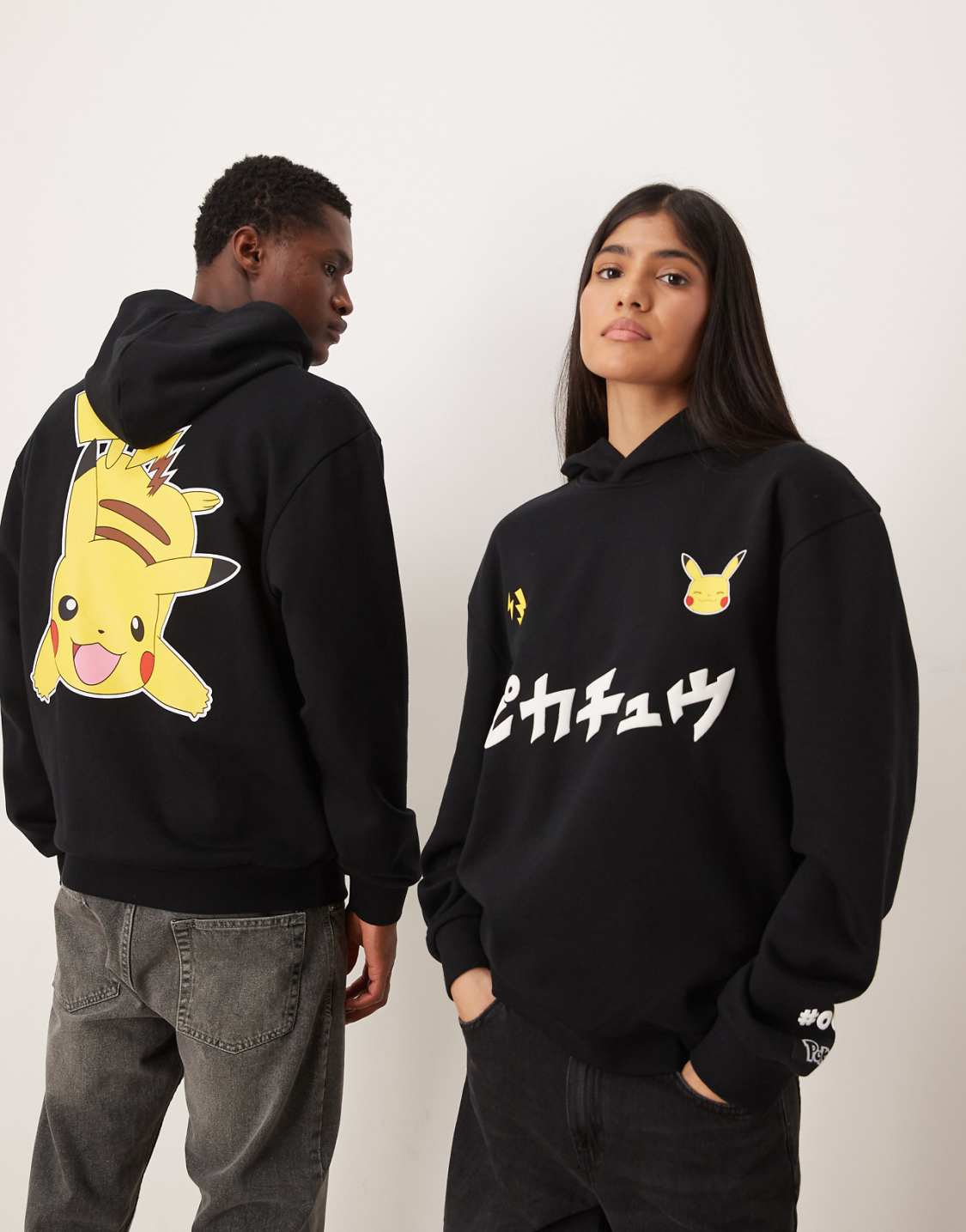 Pokémon Black Pikachu Graphic Oversized Hoodie