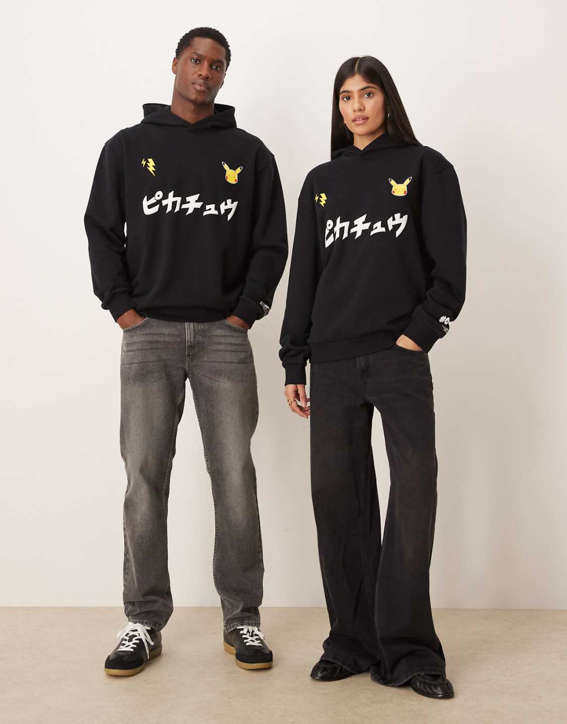 Pokémon Black Pikachu Graphic Oversized Hoodie