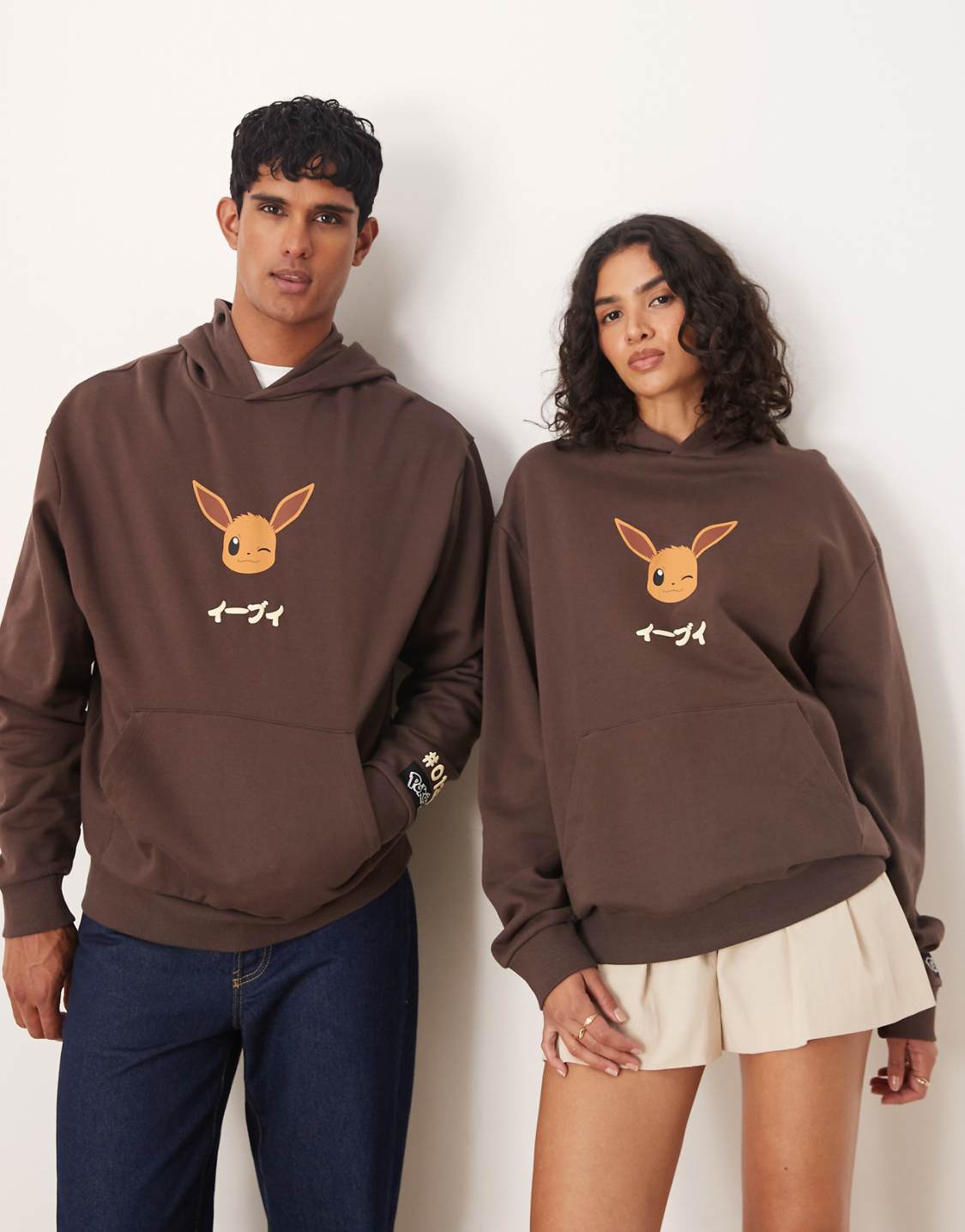 Pokémon Brown Eevee Graphic Oversized Hoodie