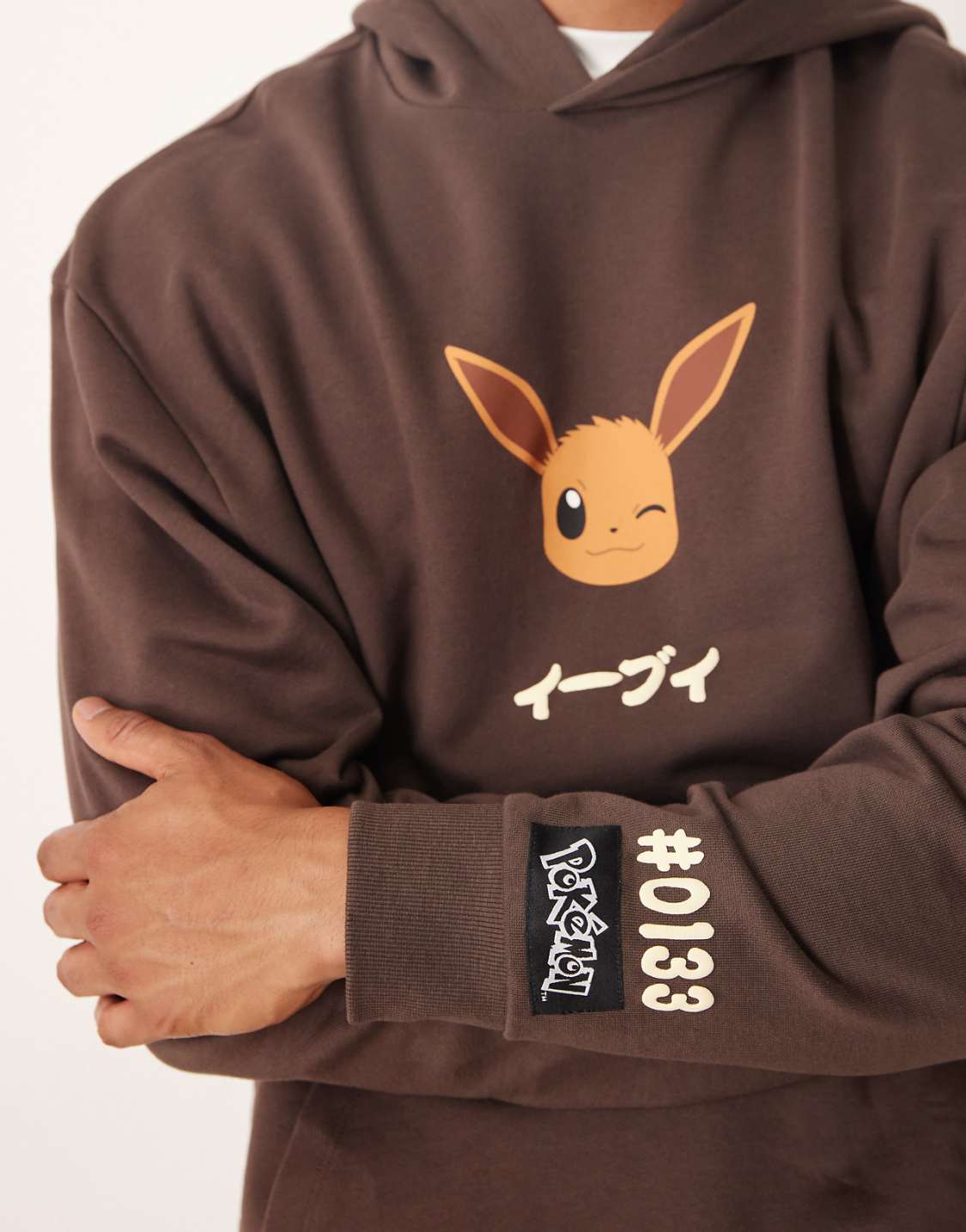 Pokémon Brown Eevee Graphic Oversized Hoodie