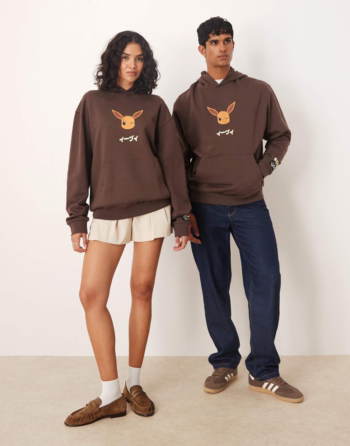 Pokémon Brown Eevee Graphic Oversized Hoodie