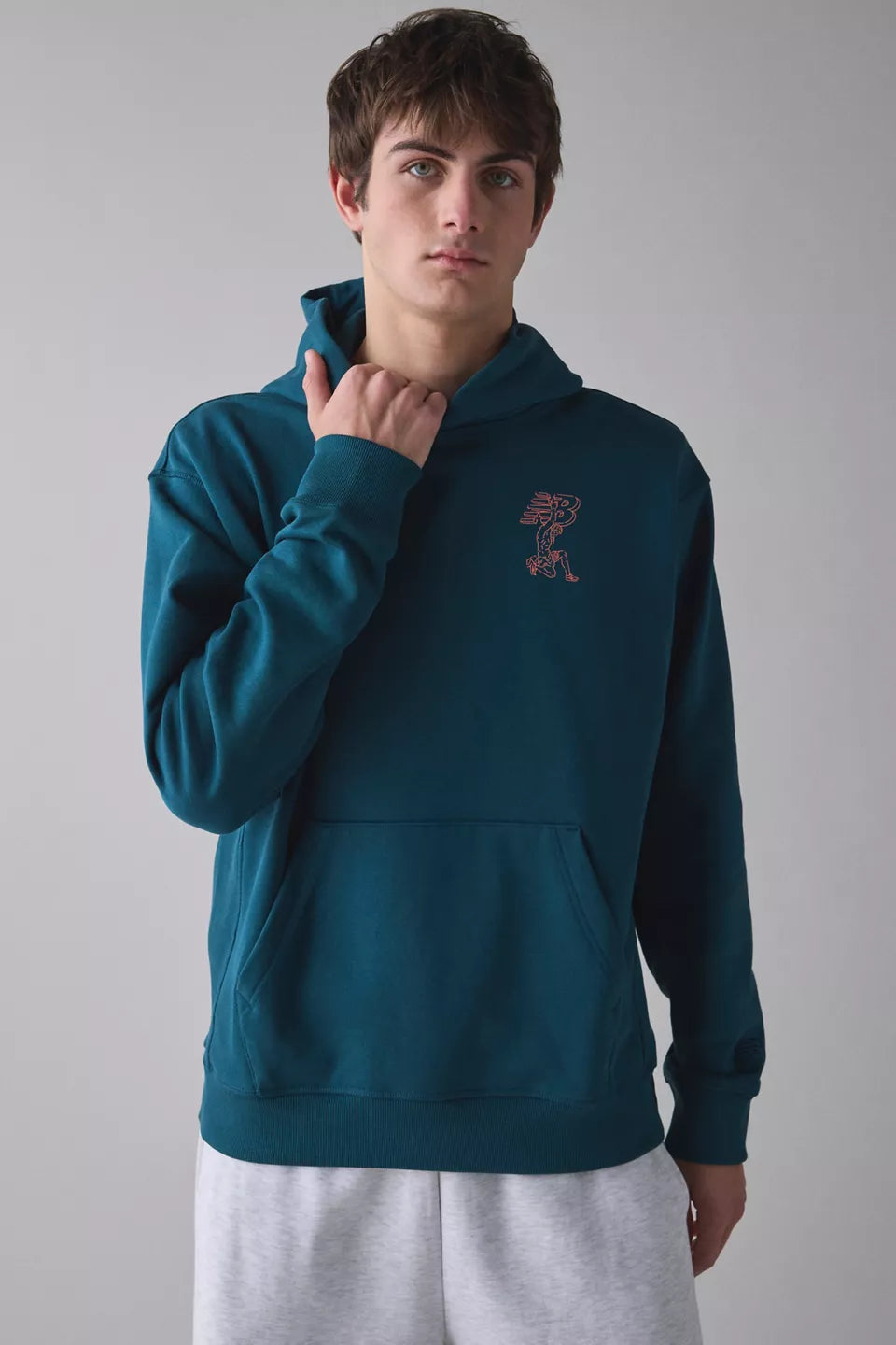 New Balance Teal Blue Graphic Hoodie