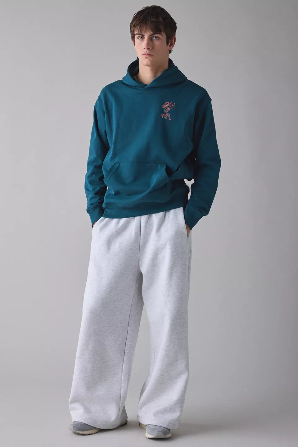 New Balance Teal Blue Graphic Hoodie