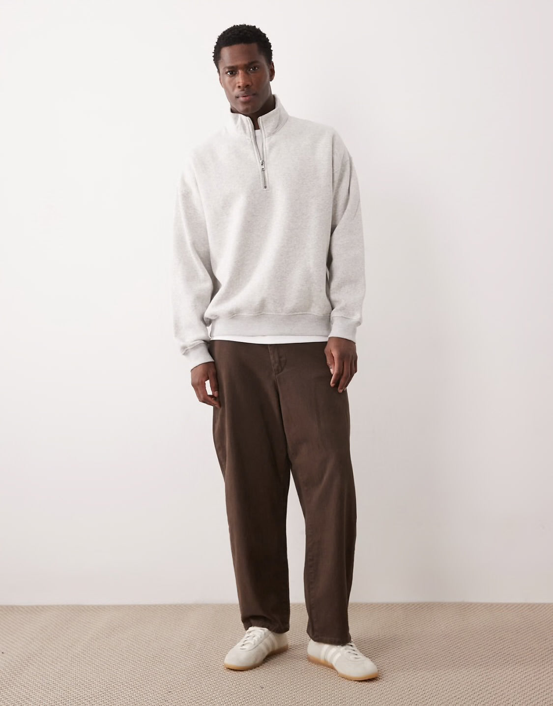 AMICI Off-White Quarter-Zip Sweatshirt – Winter Collection