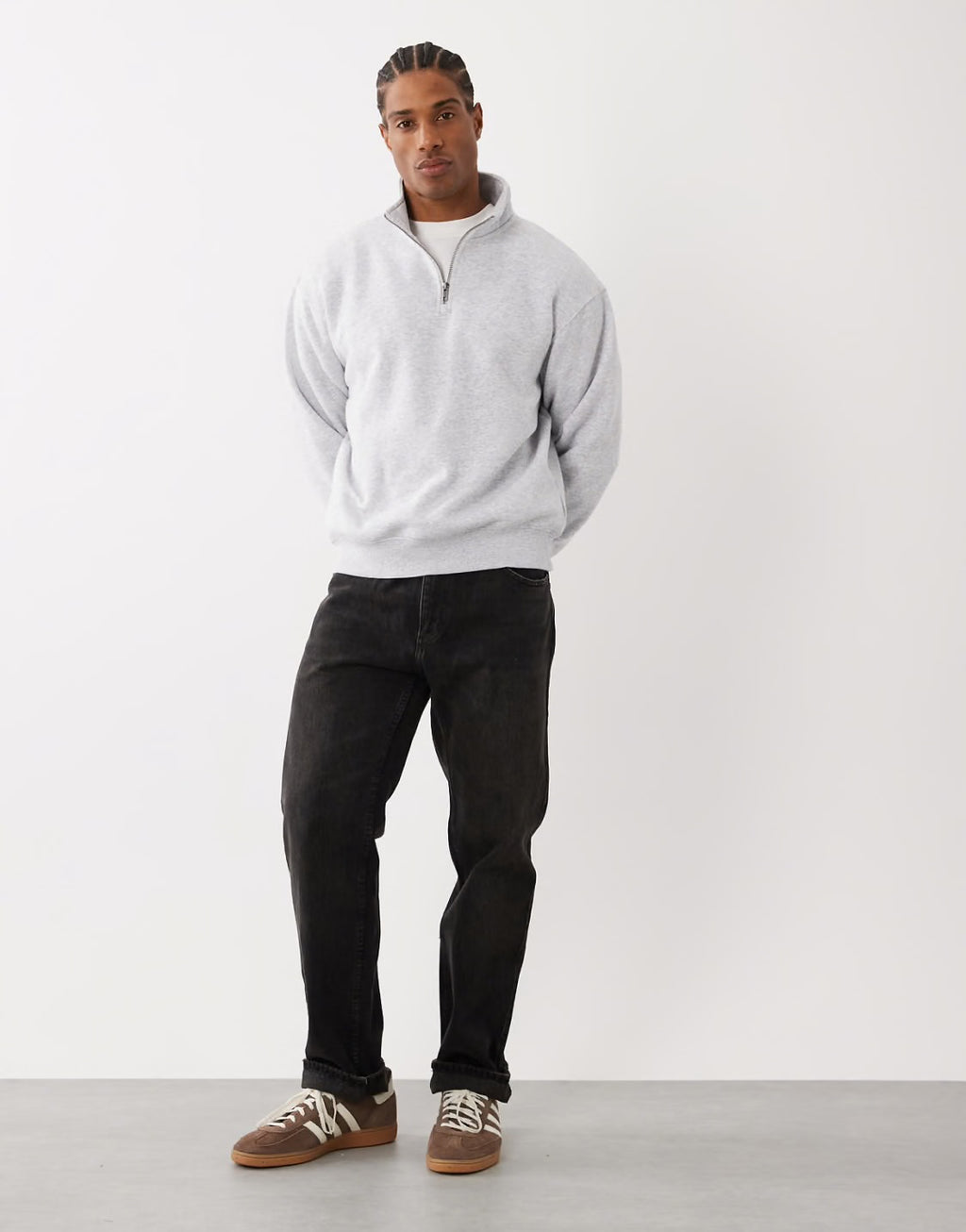 AMICI Grey Quarter-Zip Sweatshirt – Winter Collection