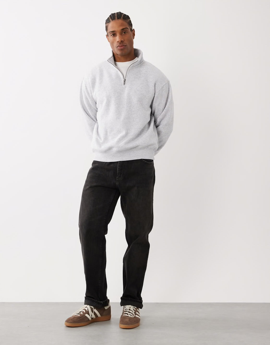AMICI Grey Quarter-Zip Sweatshirt – Winter Collection