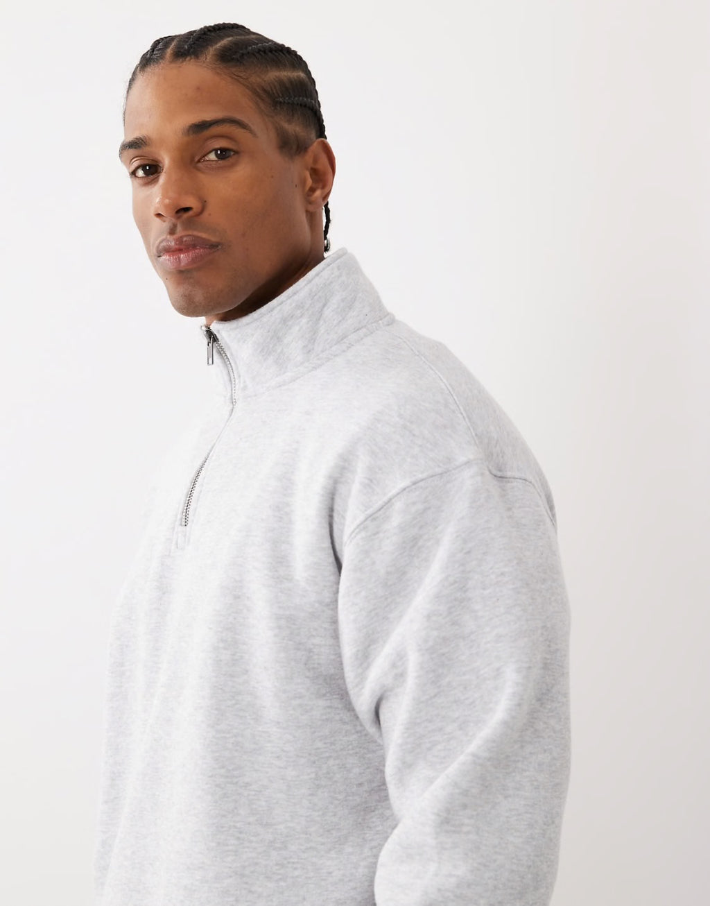 AMICI Grey Quarter-Zip Sweatshirt – Winter Collection