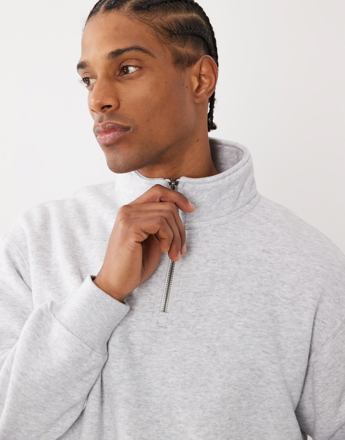 AMICI Grey Quarter-Zip Sweatshirt – Winter Collection